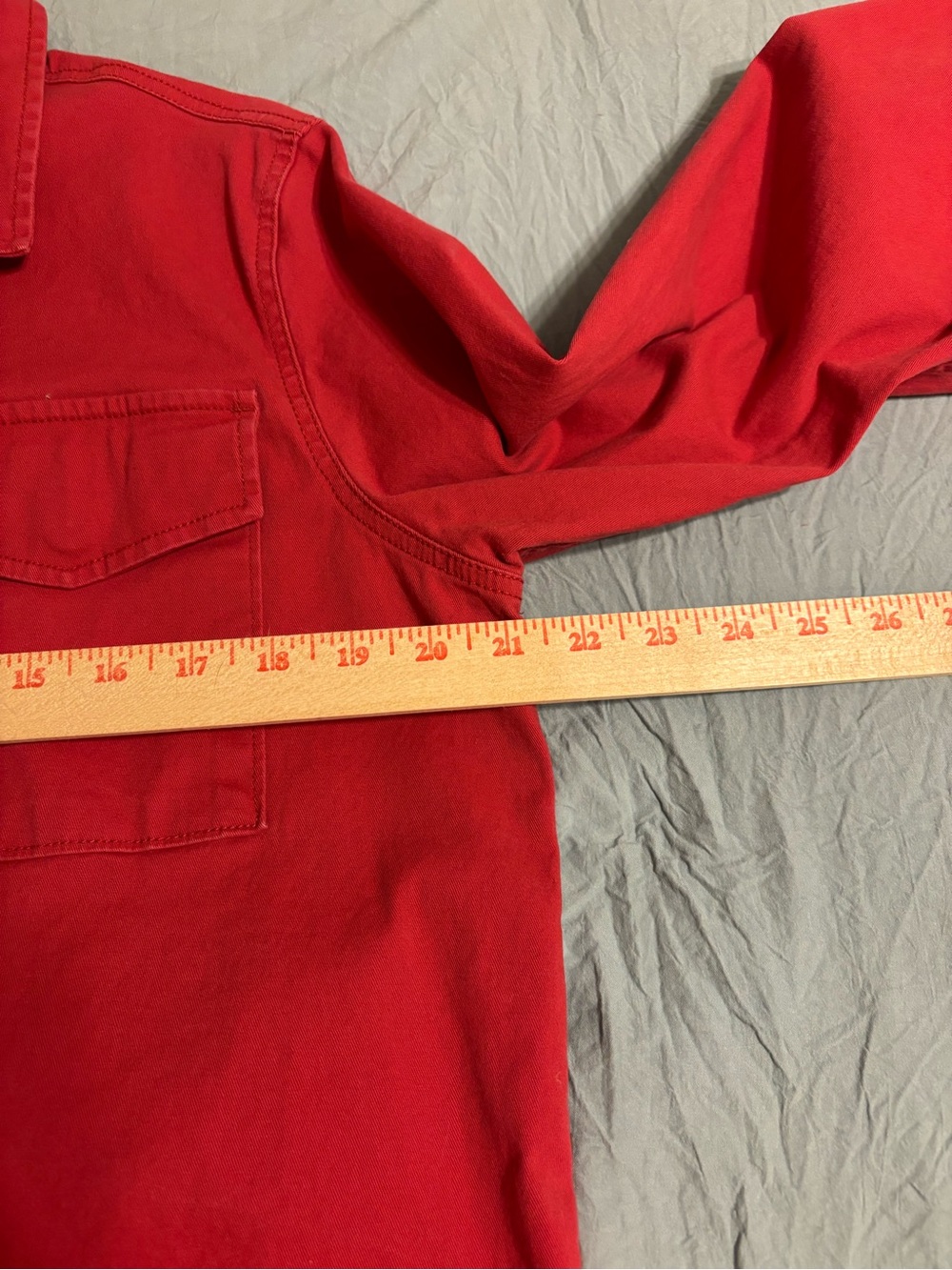 Sanctuary Red Button-Down Utility Shirt Jacket - Picture 3 of 7
